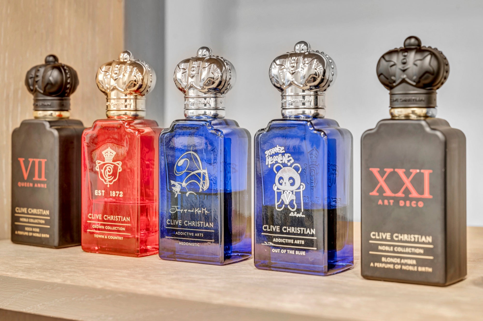 Clive Christian fragrances on the shelf at Xtrait Perfumery